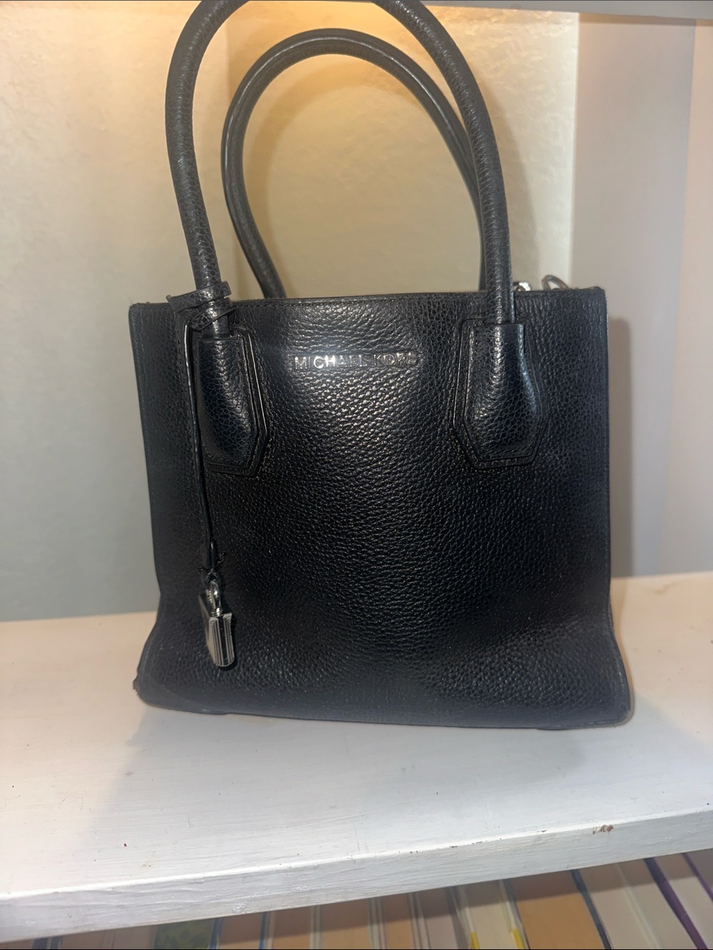 Michael Kors Black Pebbled Leather Satchel